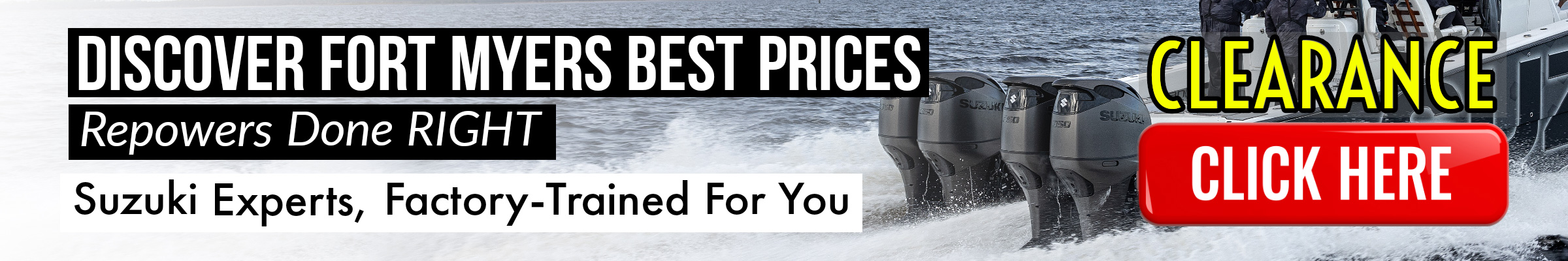 Suzuki Clearance Banner Best Outboard Prices IN Fort Myers desk
